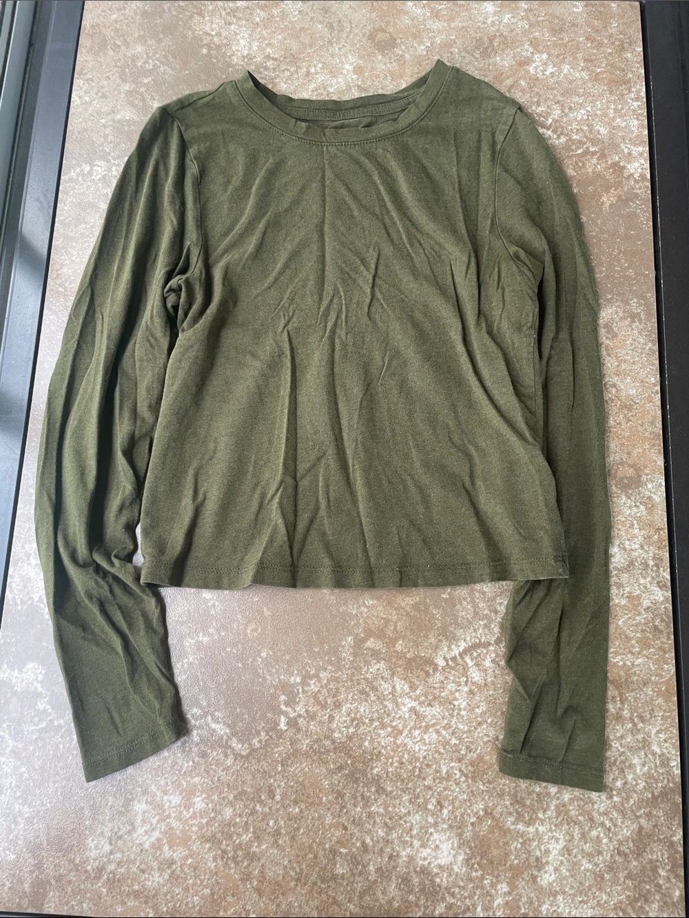 Old Navy Olive Green Long Sleeve Crewneck Top XS
